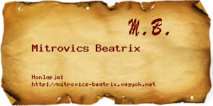 Mitrovics Beatrix névjegykártya